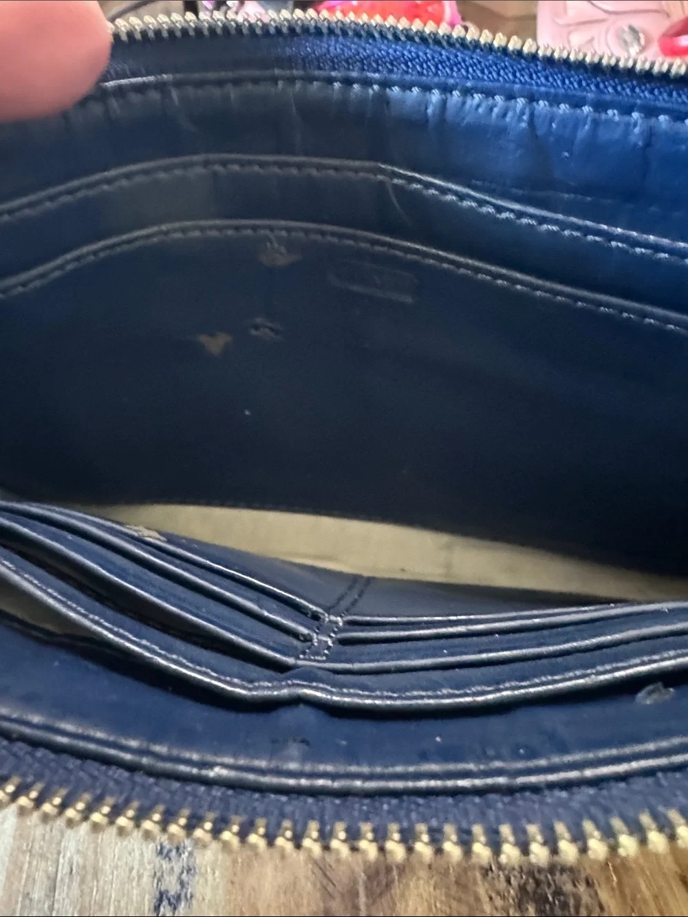 Coach Black Signature Wristlet with Gloss Logo Patch